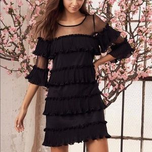 Black Ruffled Mini Dress